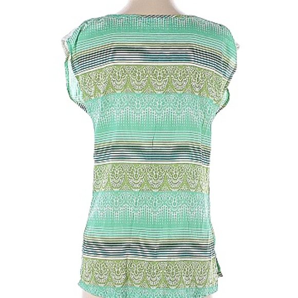 Prana Green Paisley Sleeveless Blouse - Picture 6 of 6